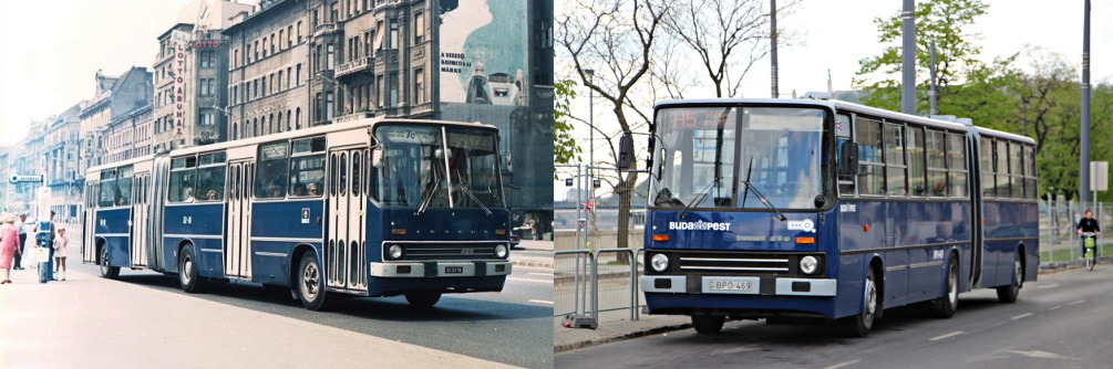 Сравнение облика автобусов Икарус-280 от прототипа до серийного